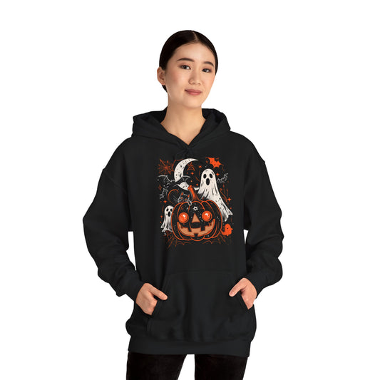 Halloween Pumpkin Unisex Hoodie – Spooky Cozy Sweatshirt for Fall Celebrations