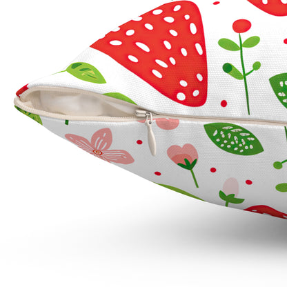 Cheerful Strawberry Print Pillow - Perfect for Home Decor & Gifts