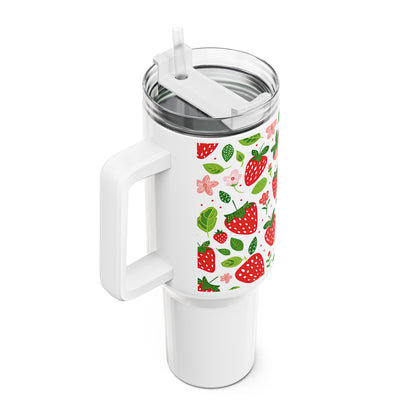 Strawberry Garden 40oz Tumbler - Cute Travel Drinkware for Summer Adventures