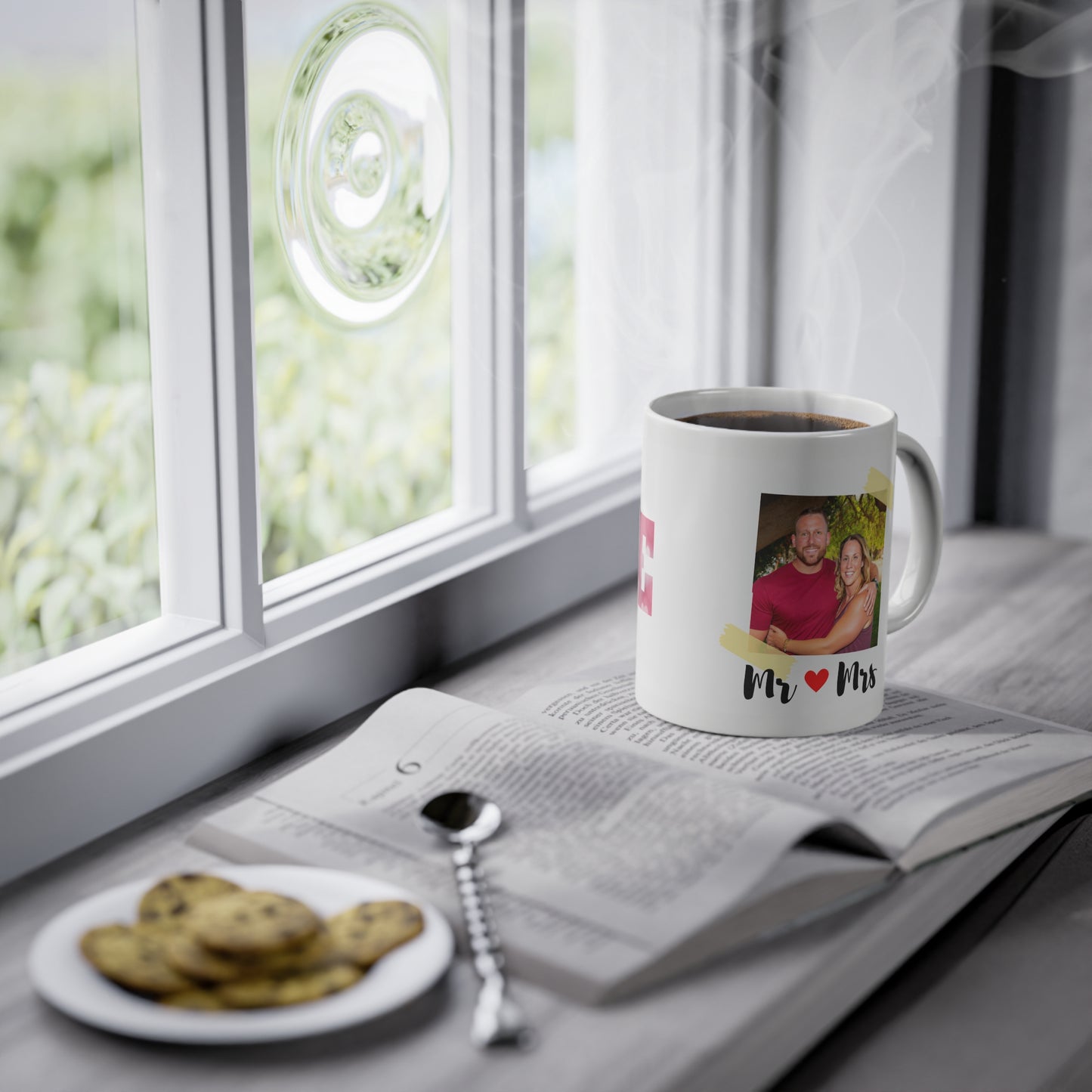 Gift mug for couple with personalized photo