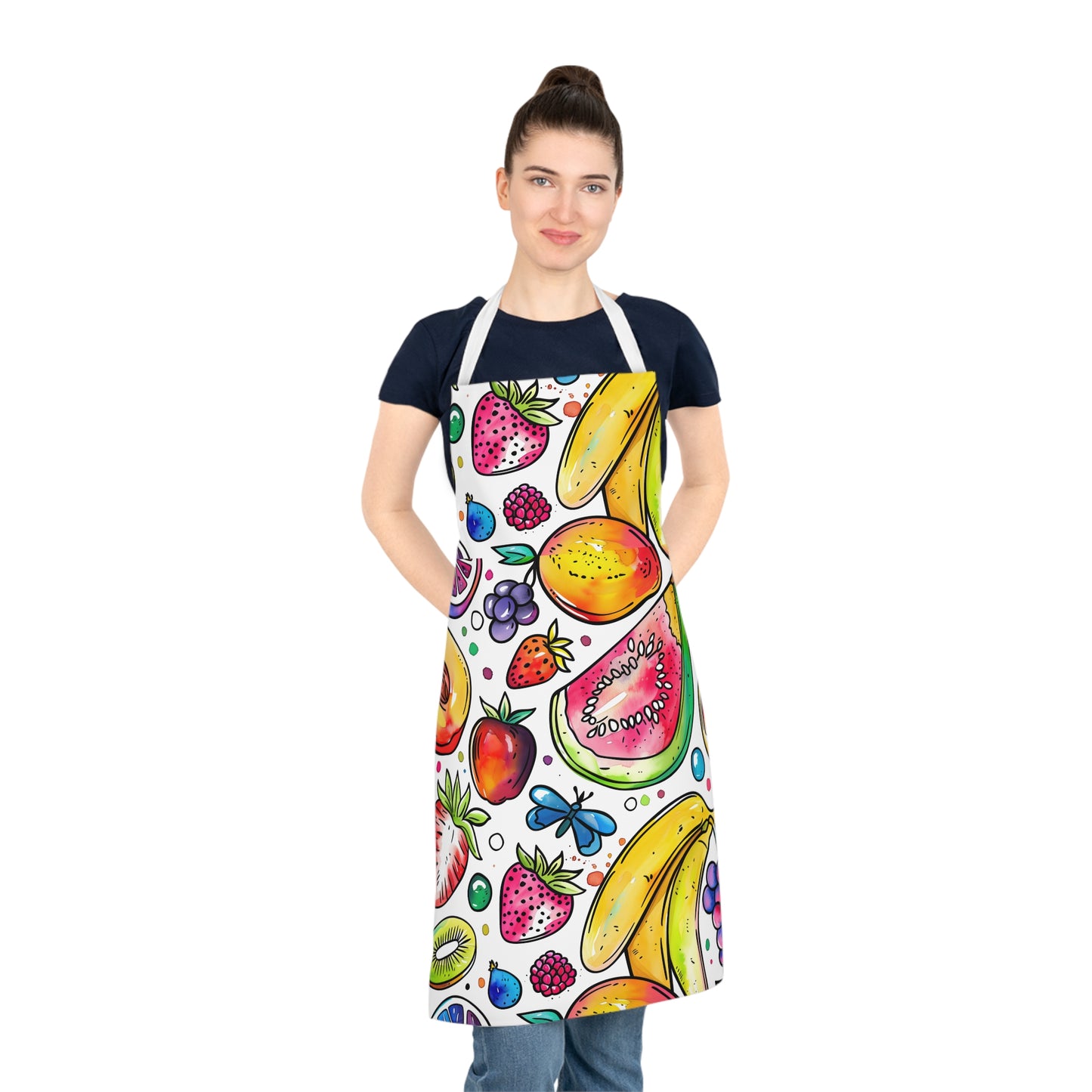 Vibrant Fruit-Themed Adult Apron for Culinary Enthusiasts