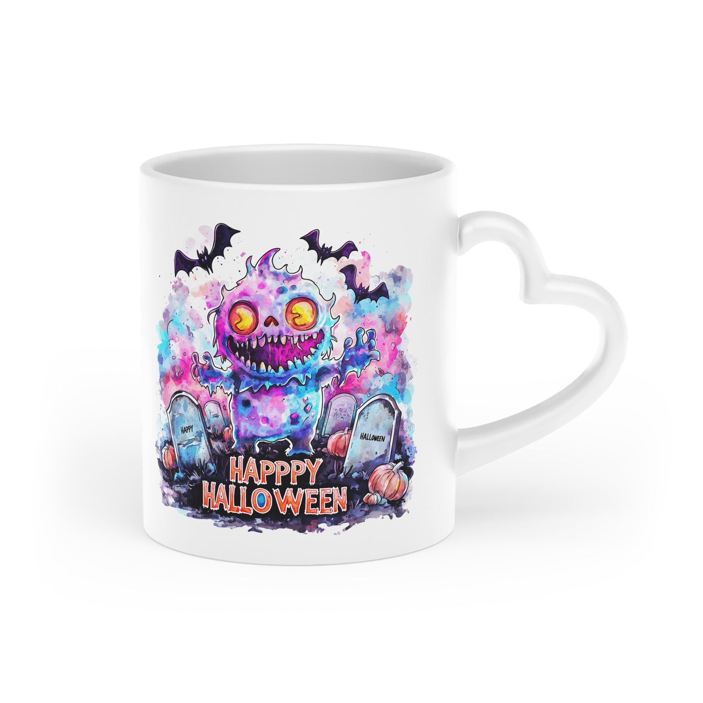 Spooky Heart-Shaped Mug for Halloween Lovers