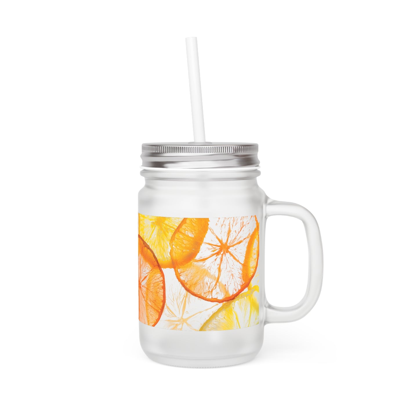 Citrus Slice Mason Jar with Straw - Perfect for Summer Drinks