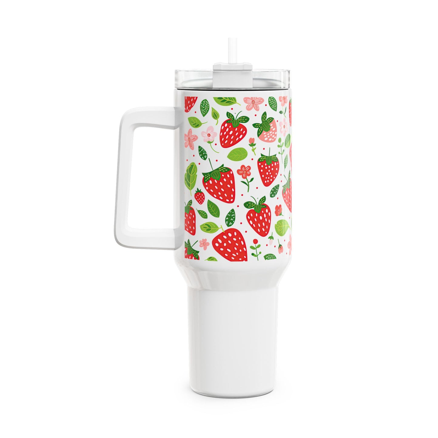 Strawberry Garden 40oz Tumbler - Cute Travel Drinkware for Summer Adventures