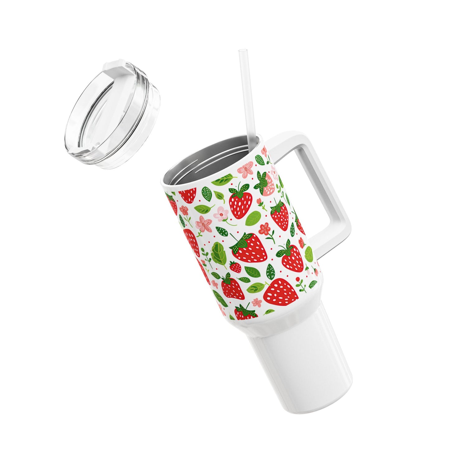 Strawberry Garden 40oz Tumbler - Cute Travel Drinkware for Summer Adventures