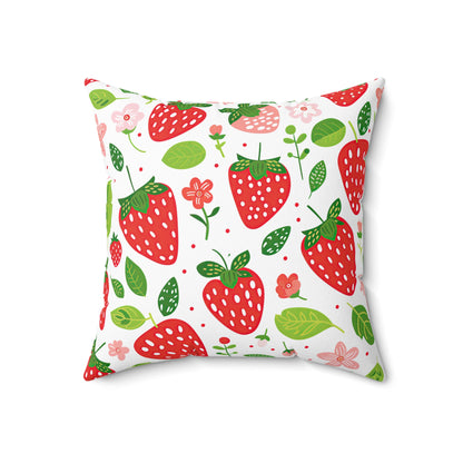 Cheerful Strawberry Print Pillow - Perfect for Home Decor & Gifts