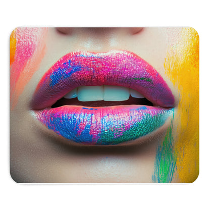 Подложка за мишка Colorful Lips – артистичен дизайн за творчески пространства 