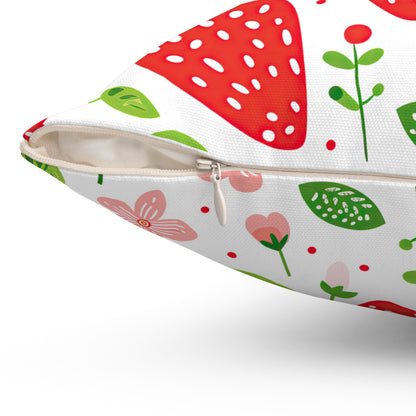 Cheerful Strawberry Print Pillow - Perfect for Home Decor & Gifts