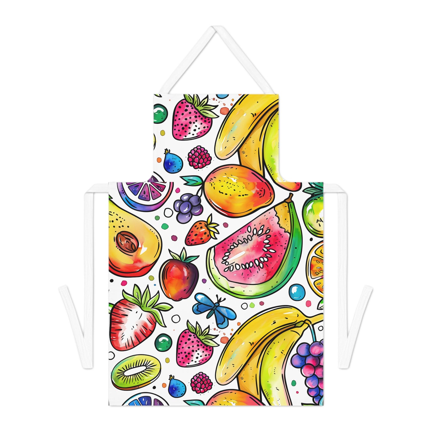 Vibrant Fruit-Themed Adult Apron for Culinary Enthusiasts