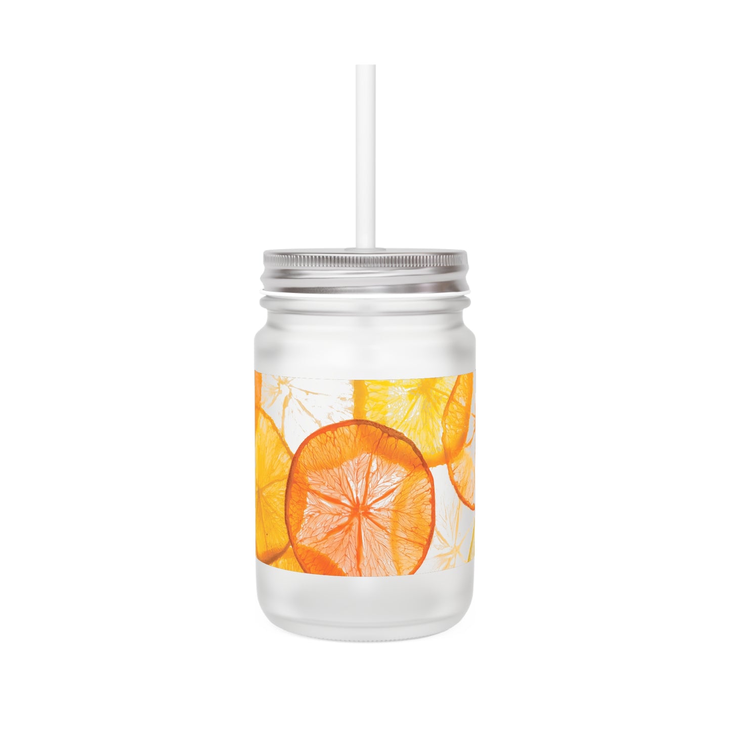 Citrus Slice Mason Jar with Straw - Perfect for Summer Drinks