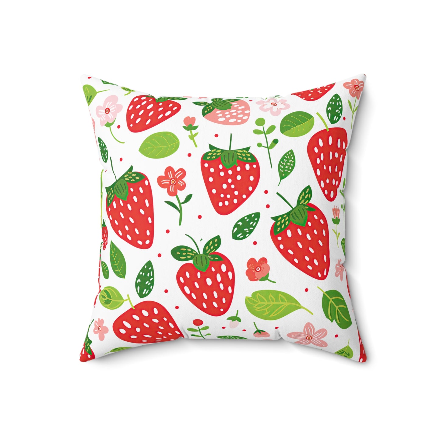 Cheerful Strawberry Print Pillow - Perfect for Home Decor & Gifts