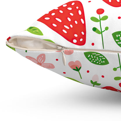 Cheerful Strawberry Print Pillow - Perfect for Home Decor & Gifts