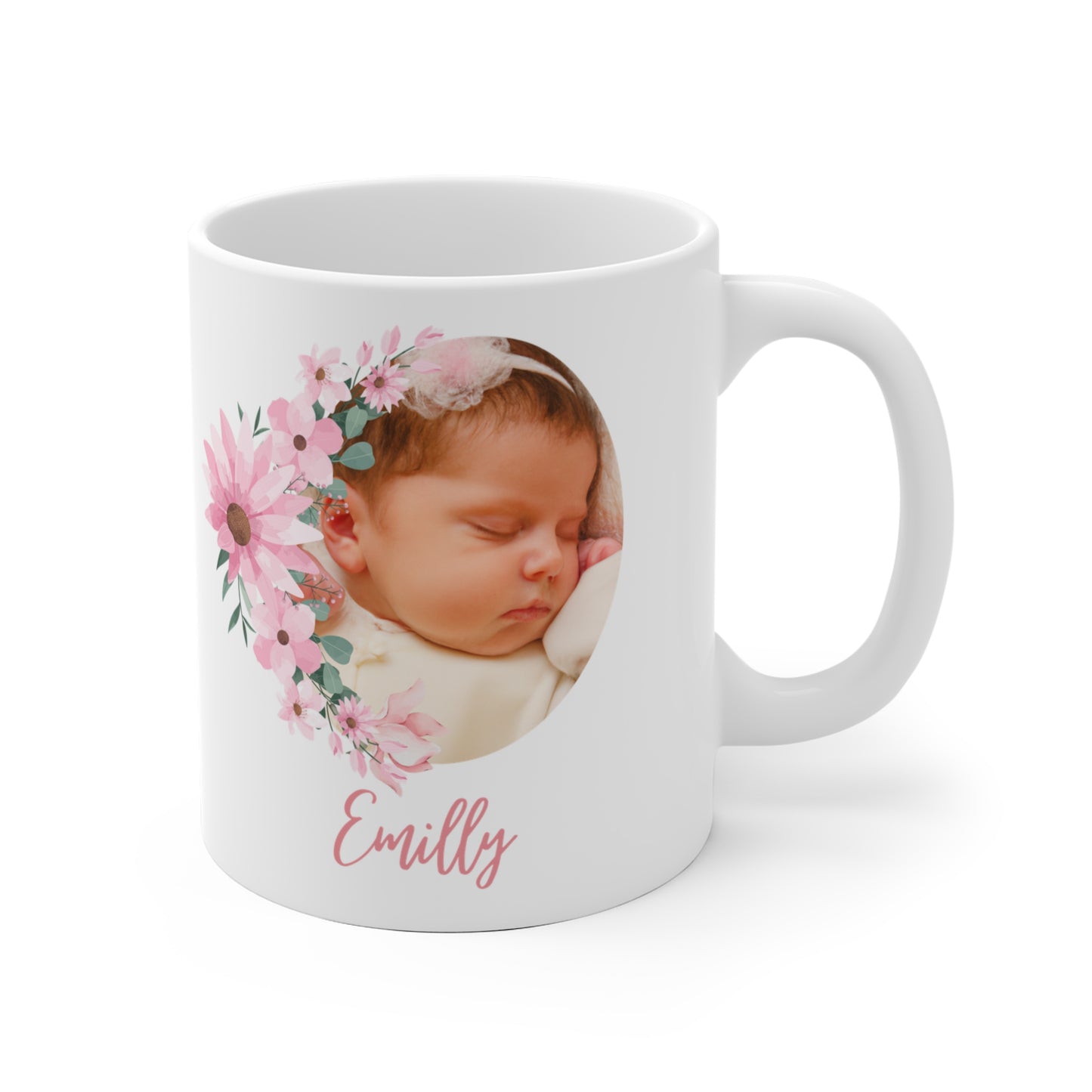 Gift mug with new born photo - personalized