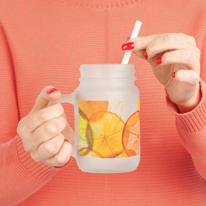 Citrus Slice Mason Jar with Straw - Perfect for Summer Drinks