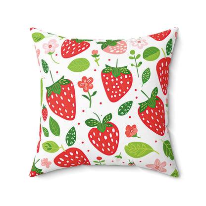 Cheerful Strawberry Print Pillow - Perfect for Home Decor & Gifts