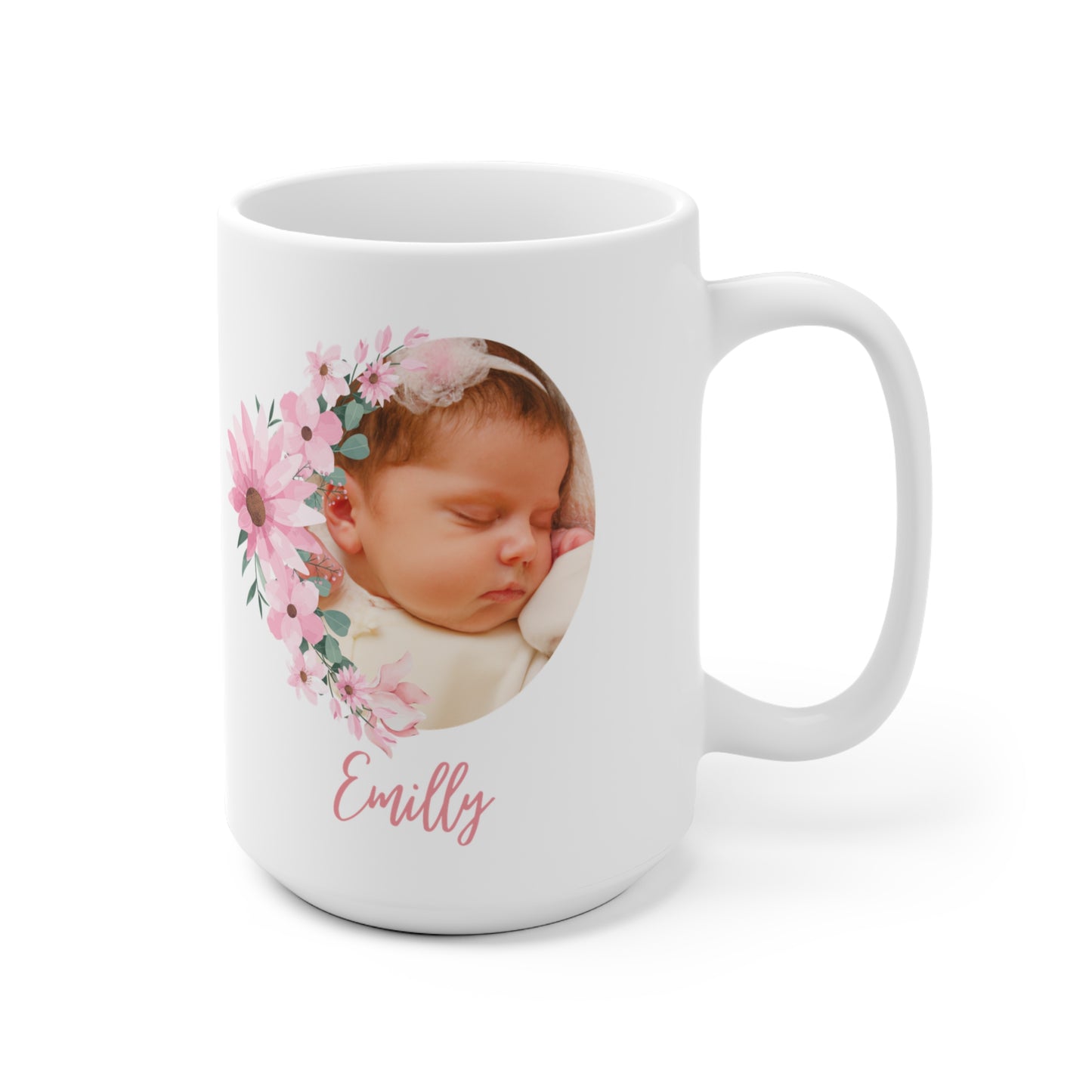 Gift mug with new born photo - personalized