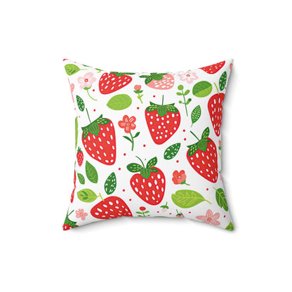 Cheerful Strawberry Print Pillow - Perfect for Home Decor & Gifts