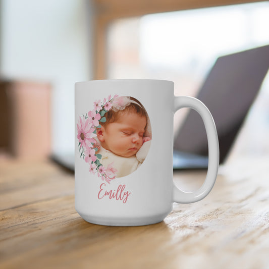 Geschenktasse mit Neugeborenenfoto - personalisiert