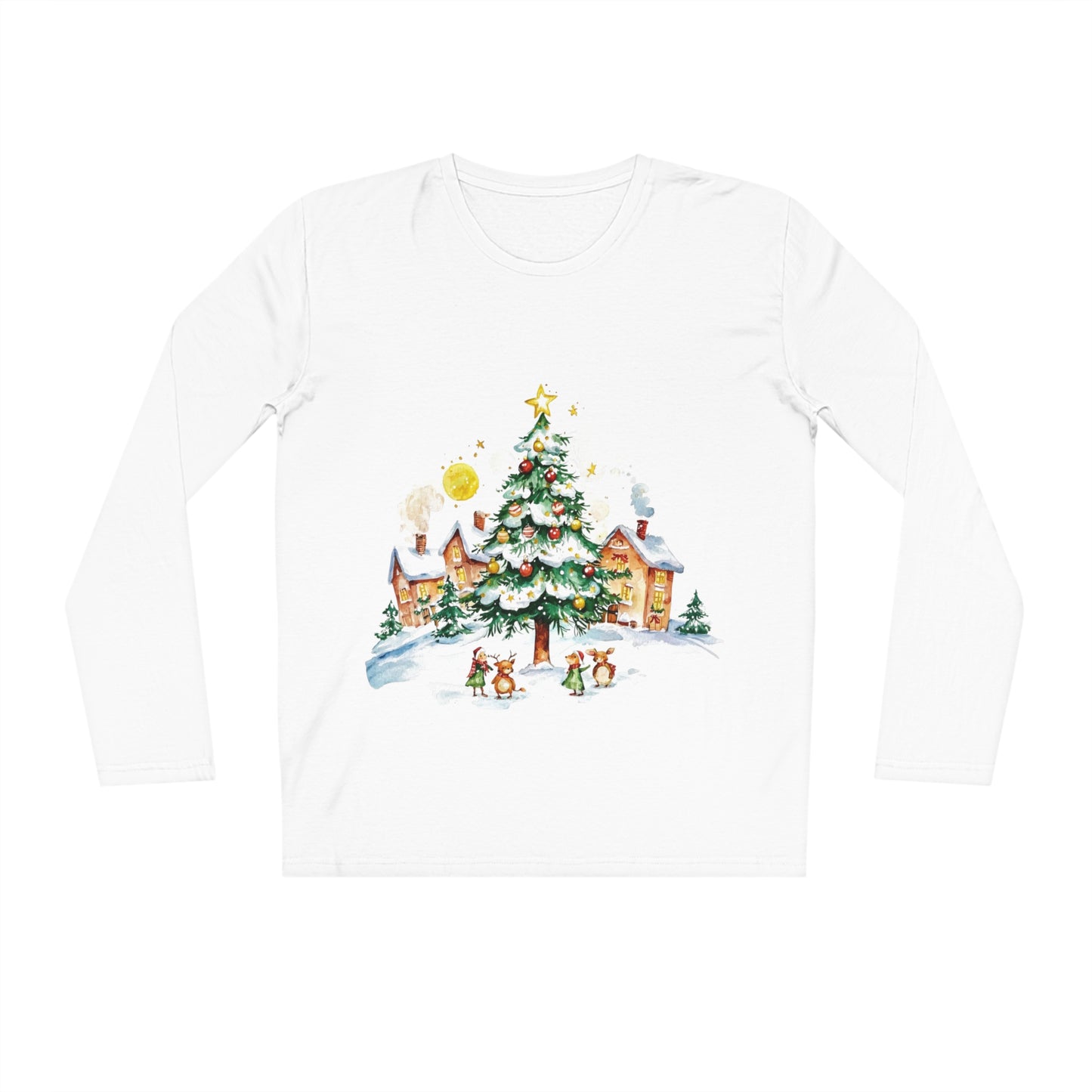 Men's Organic Long Sleeve Christmas Tree Shirt