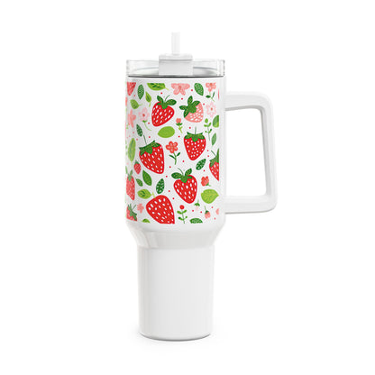 Strawberry Garden 40oz Tumbler - Cute Travel Drinkware for Summer Adventures