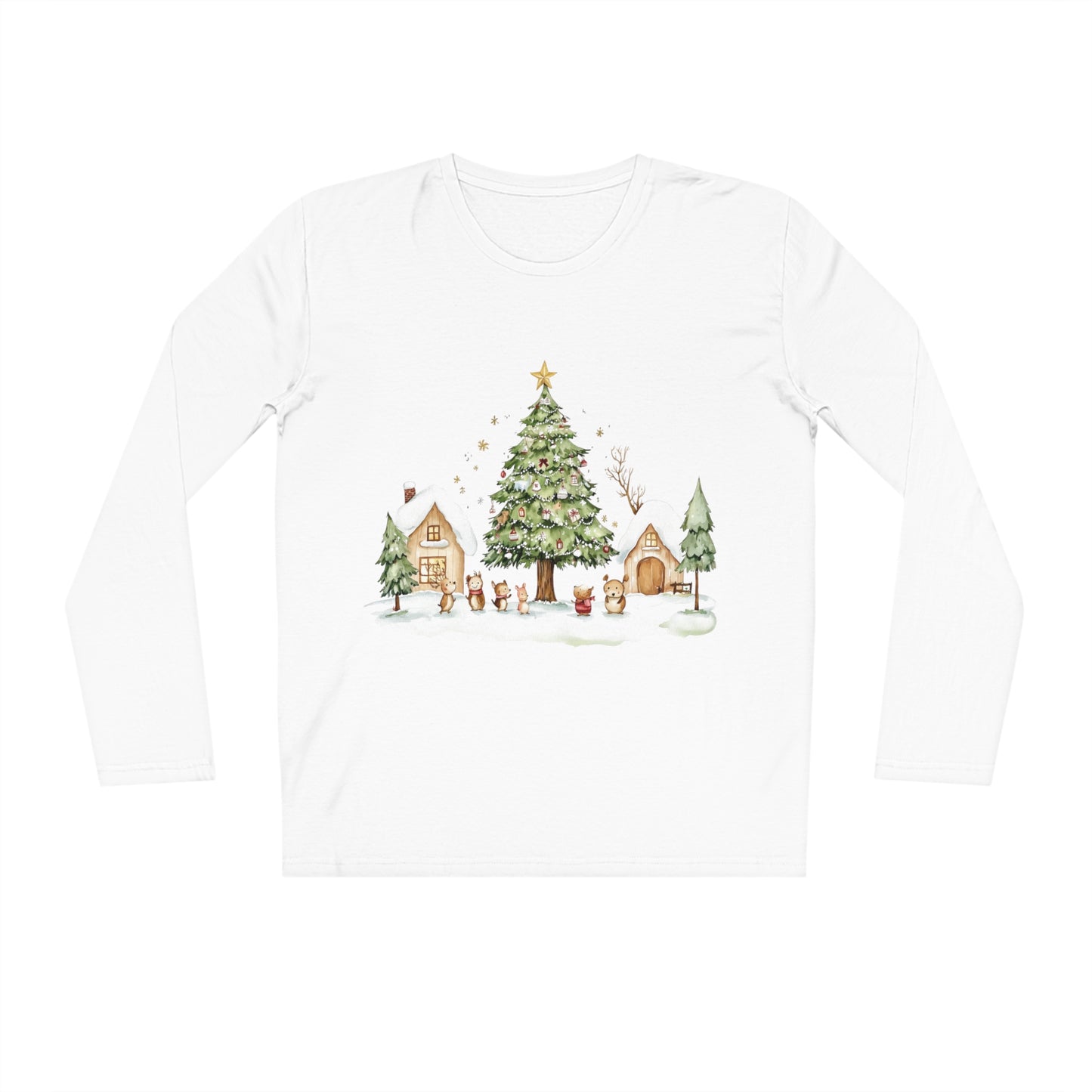 Men's Organic Long Sleeve Christmas Tree Shirt