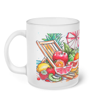 Tropical Paradise Frosted Glass Mug - Perfect for Summer Sips!