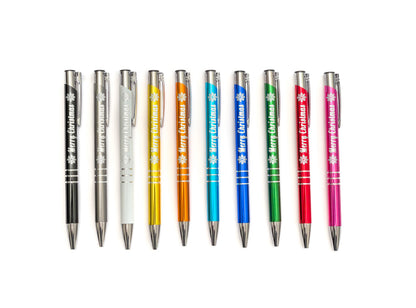 Personalized multicolor ballpoint pen laser engraved