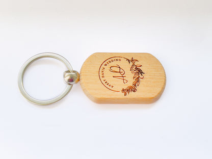 Personalized Engraved wooden keychain