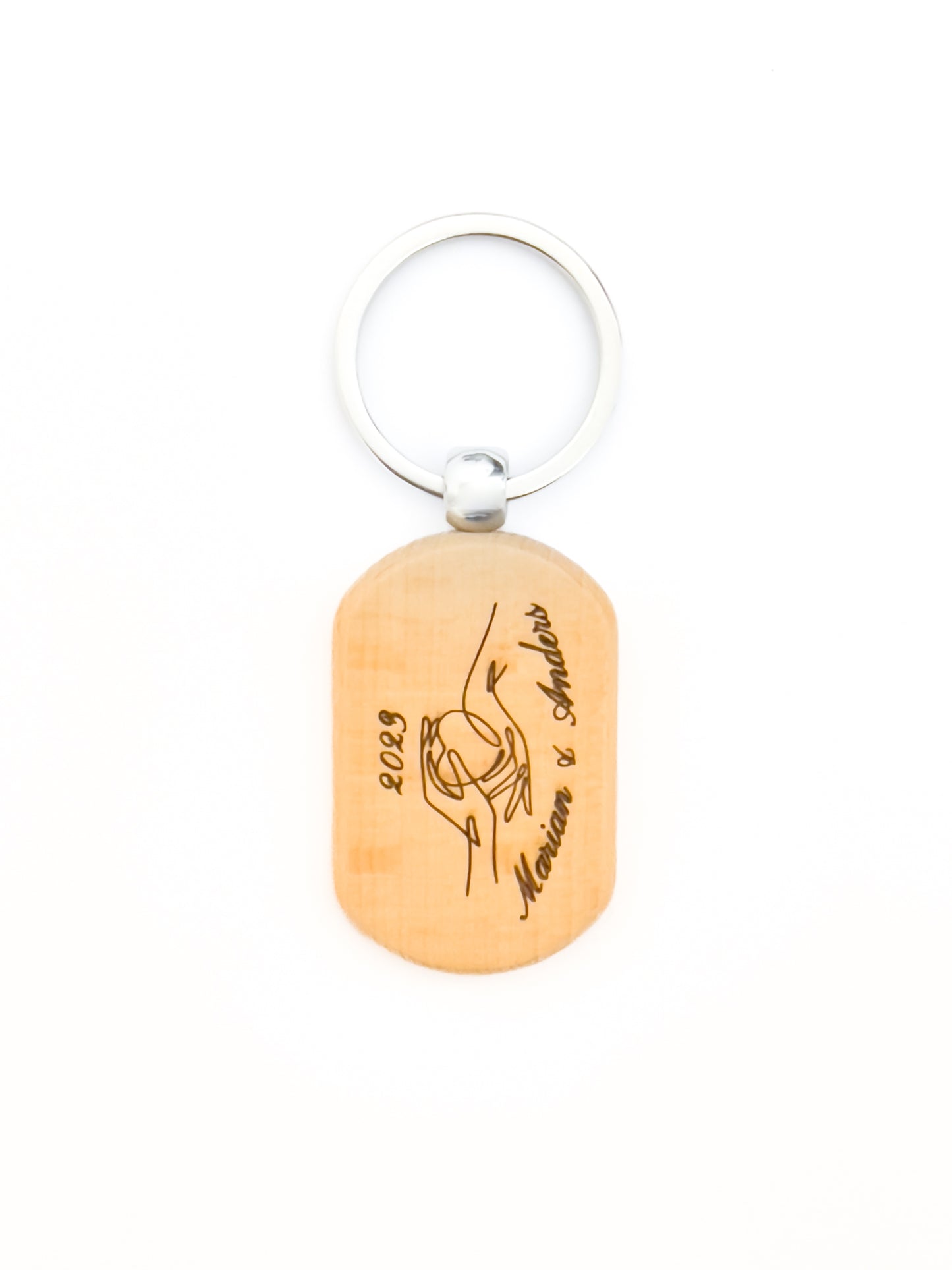 Personalized Engraved wooden keychain