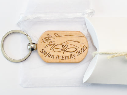 Personalized Engraved wooden keychain