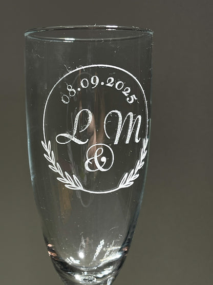 Personalized wine- champagne glass