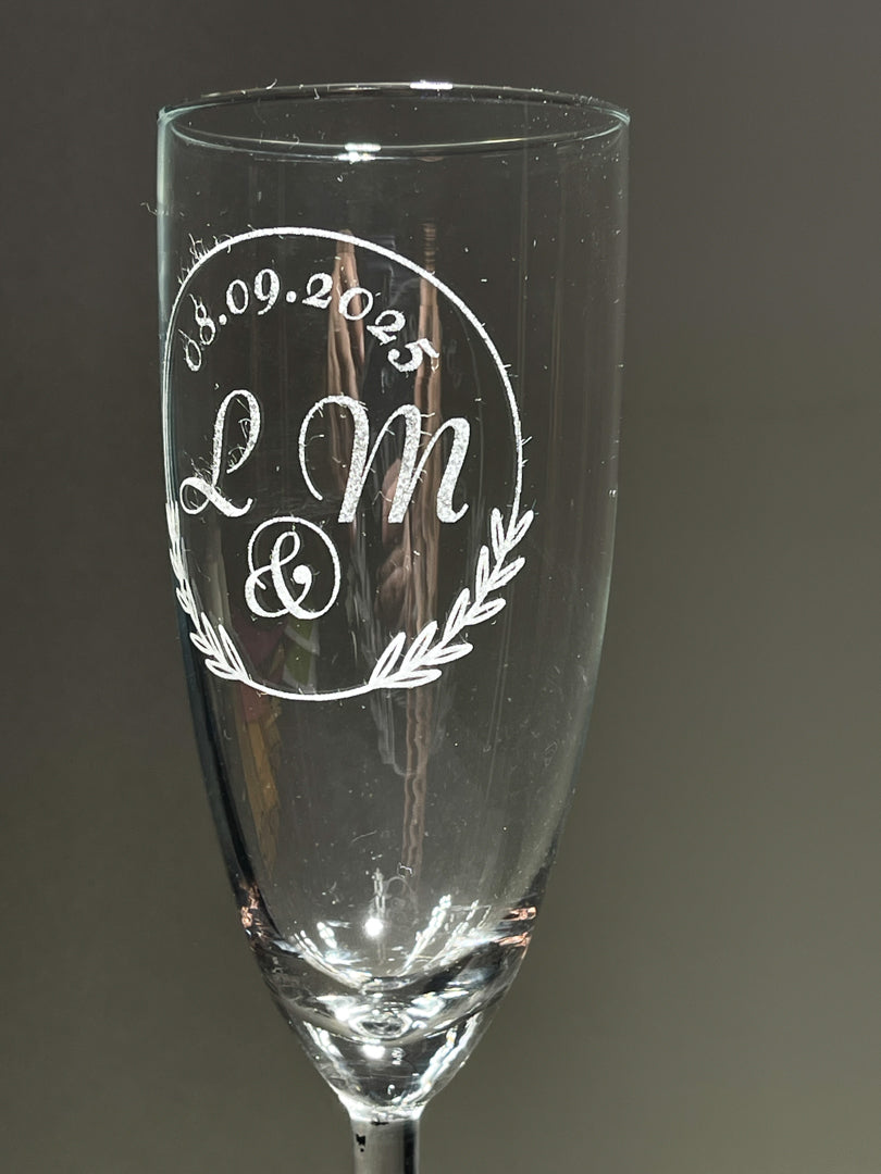 Personalized wine- champagne glass