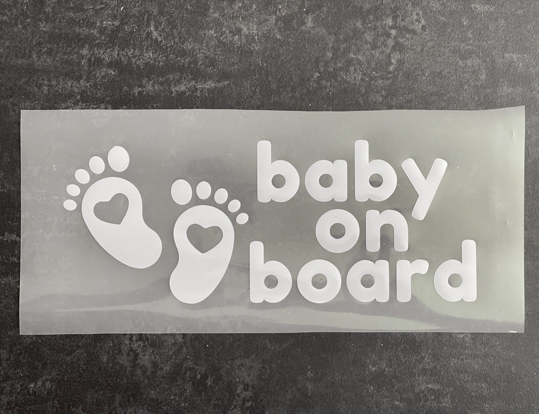 Baby on board sticker for car window