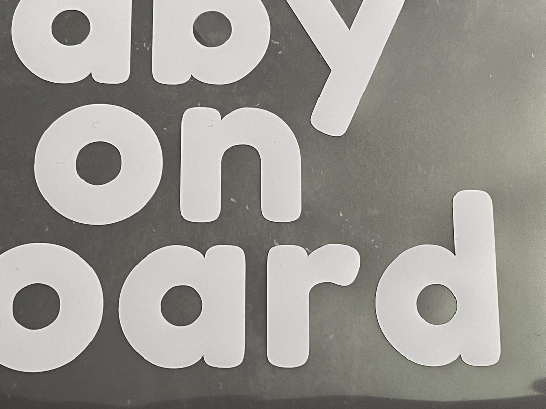 Baby on board sticker for car window