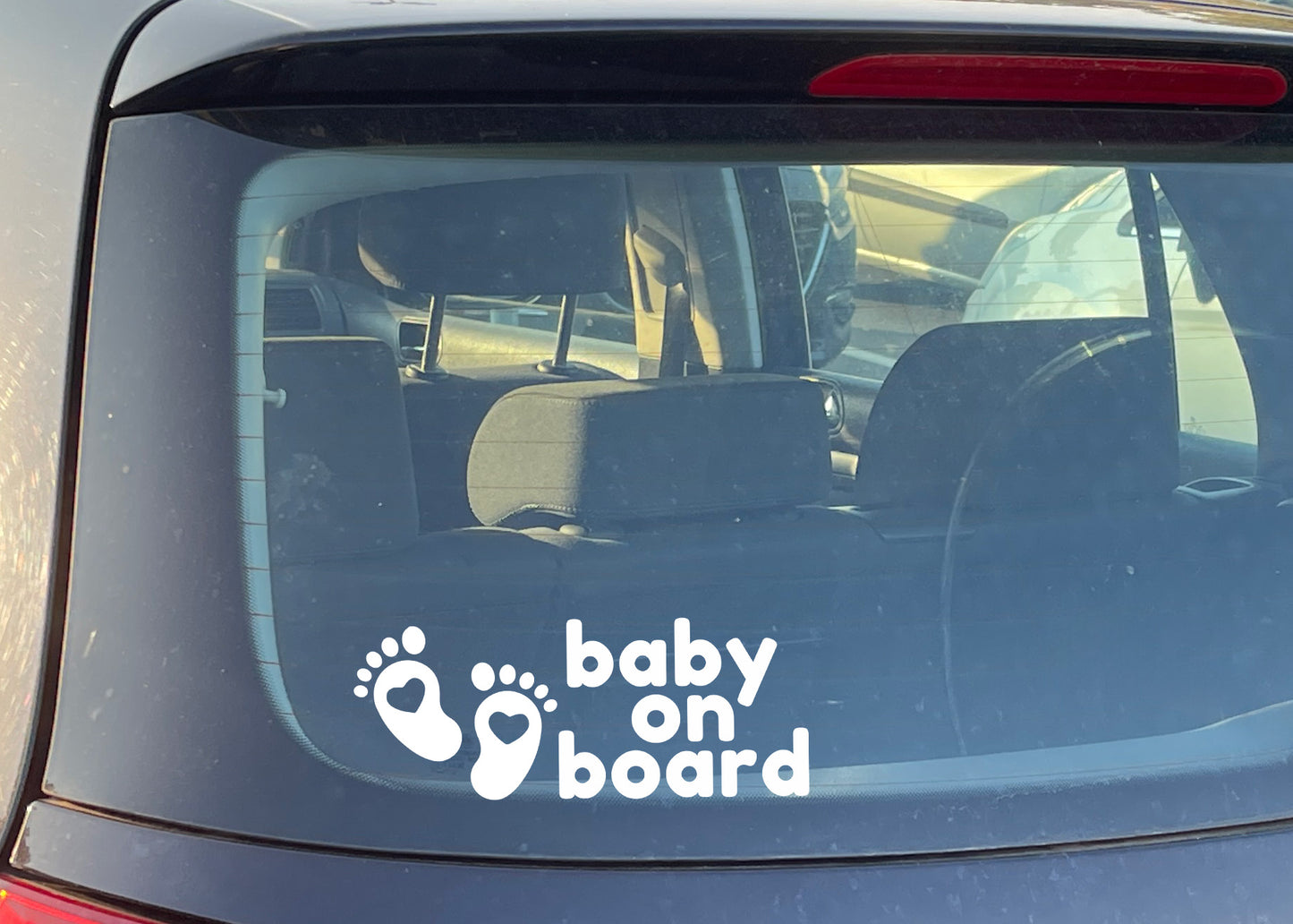 Baby on board sticker for car window