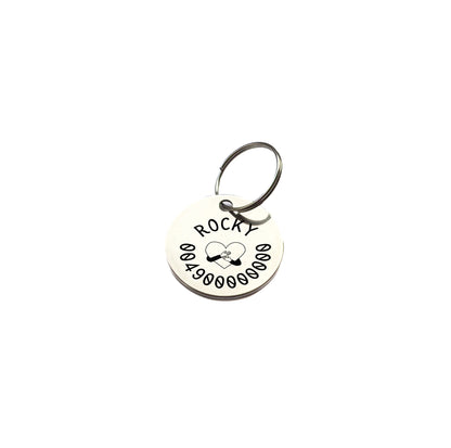 Pet tag ID with personalized name from stainless steel