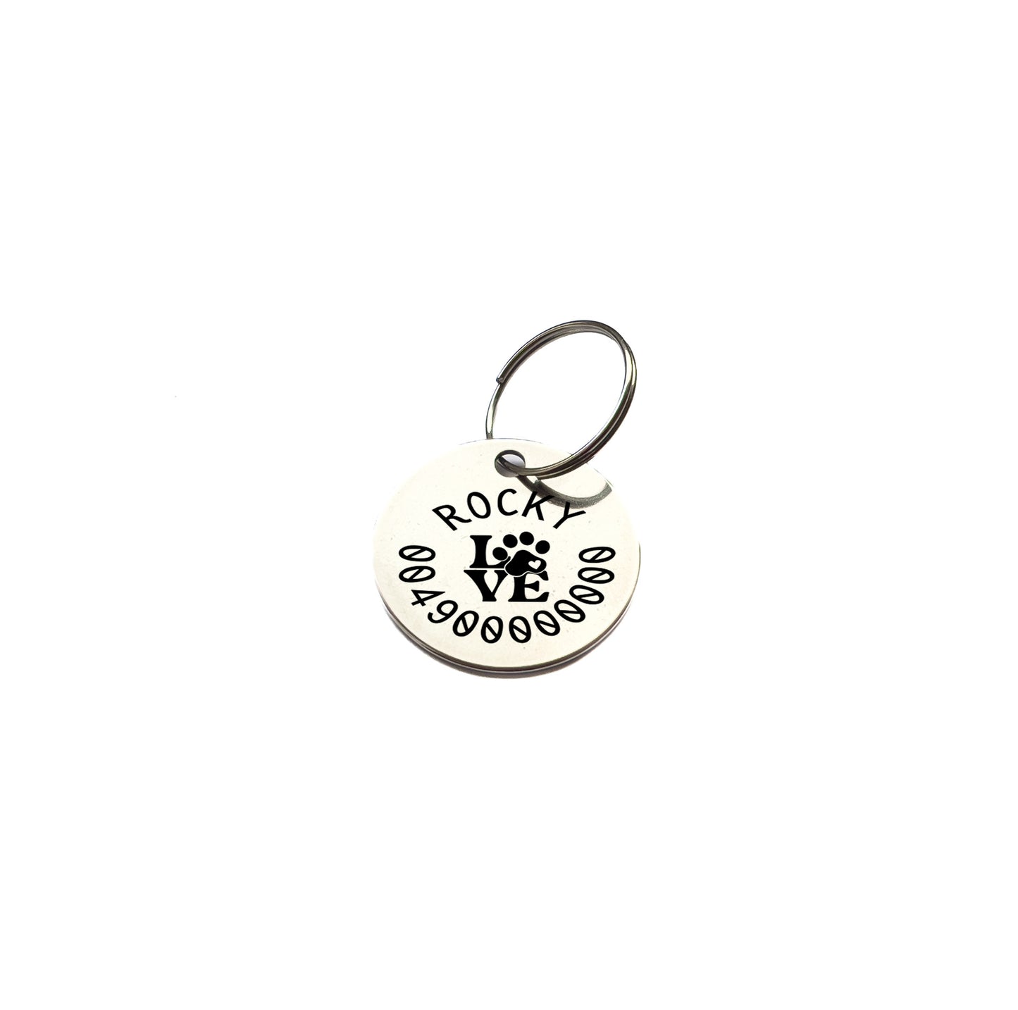 Pet tag ID with personalized name from stainless steel