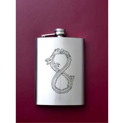 Personalized engraved whiskey flask bottle