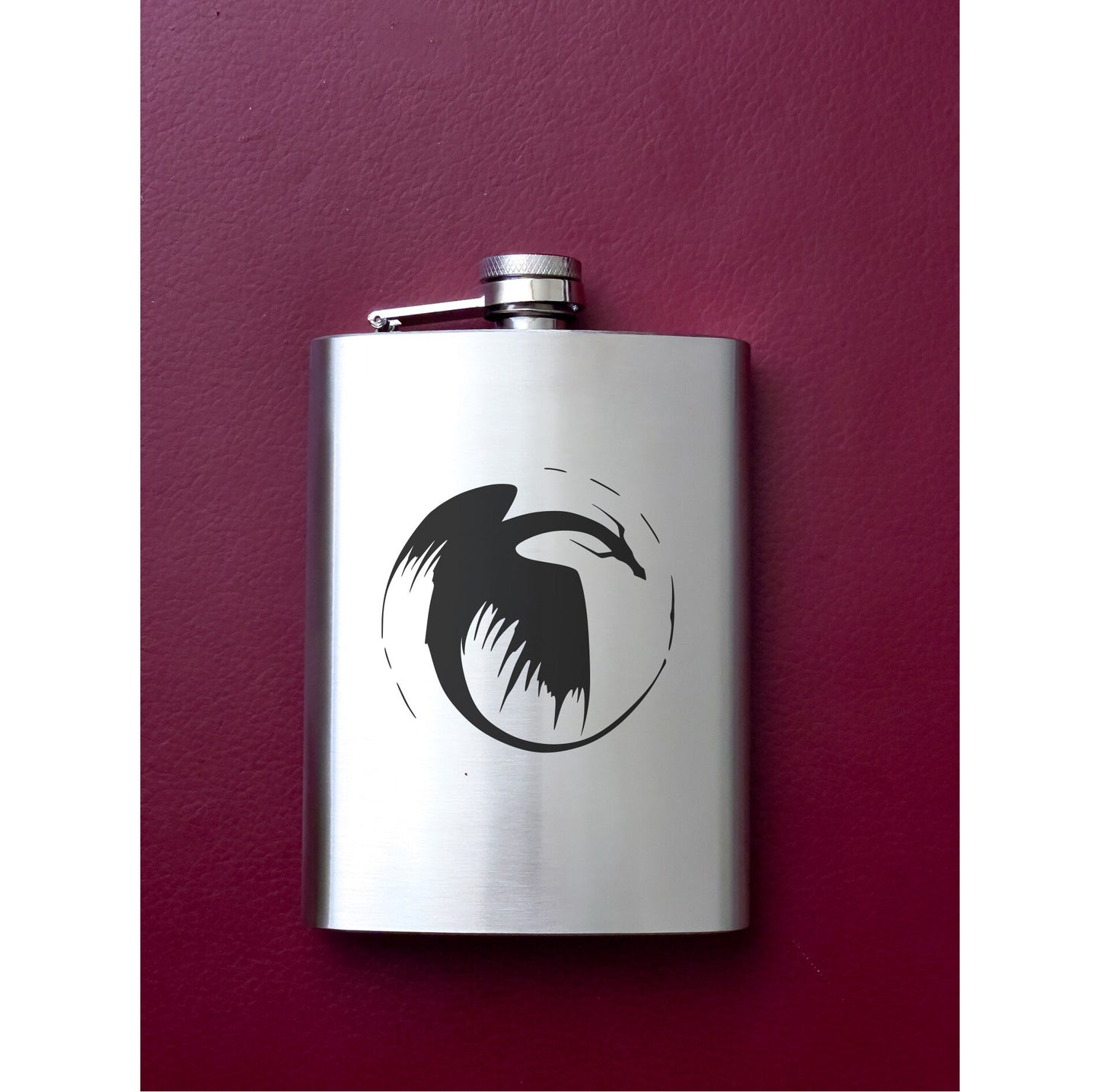 Personalized engraved whiskey flask bottle