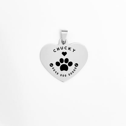 Pet heart tag personalized