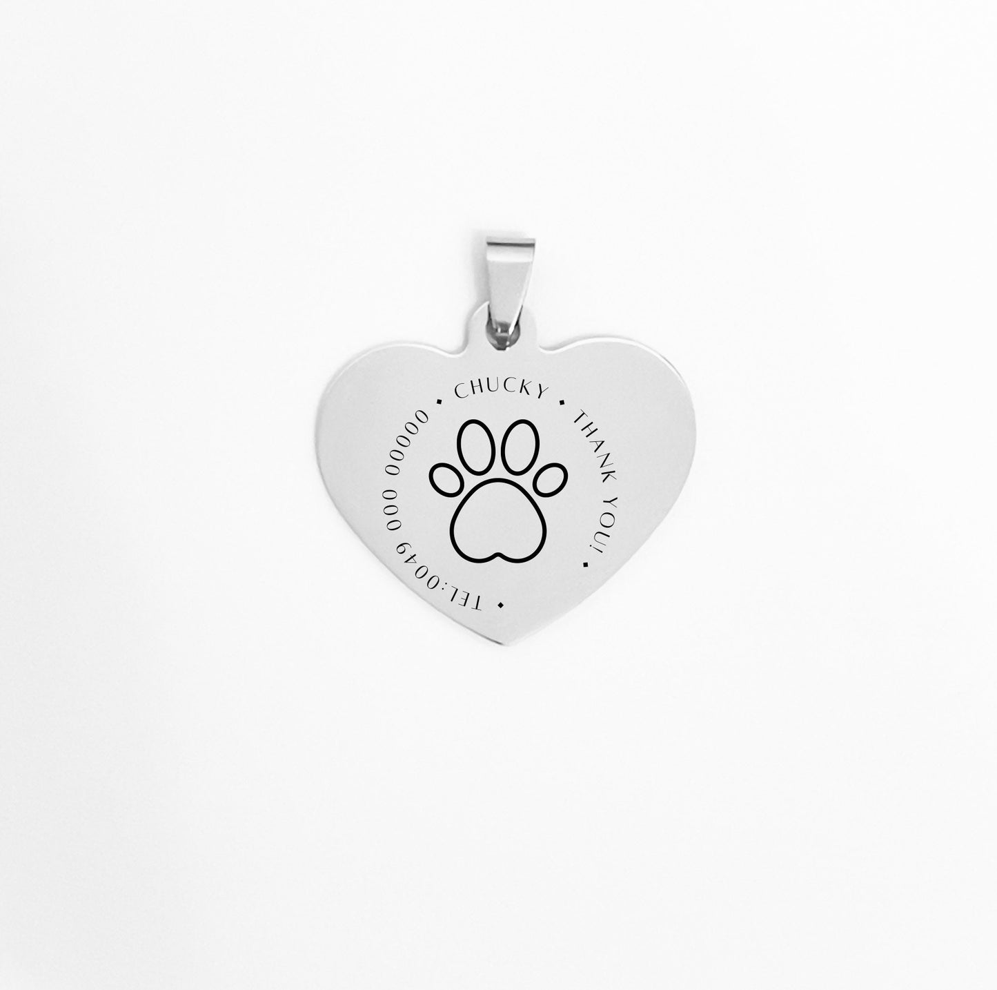 Pet heart tag personalized