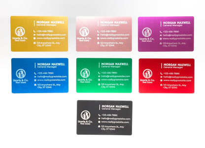 Aluminum business cards