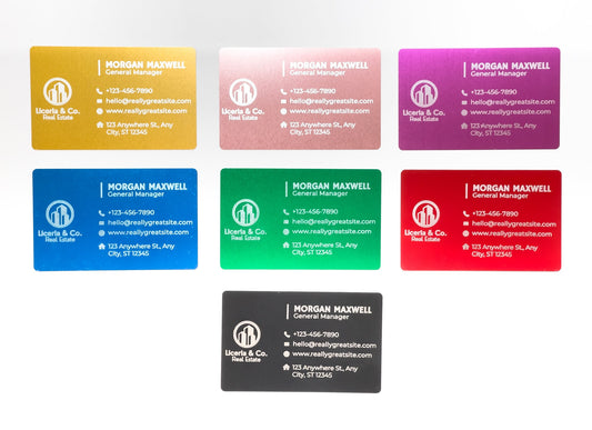 Aluminum business cards