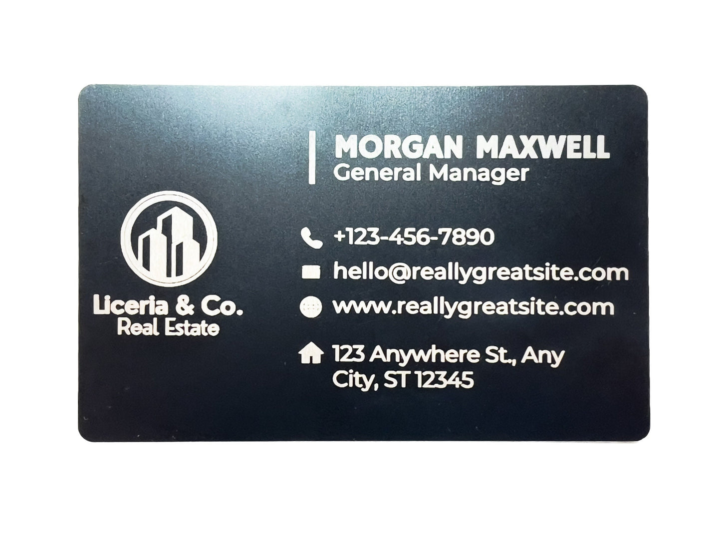 Aluminum business cards