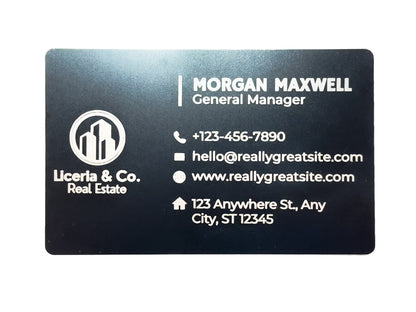 Aluminum business cards