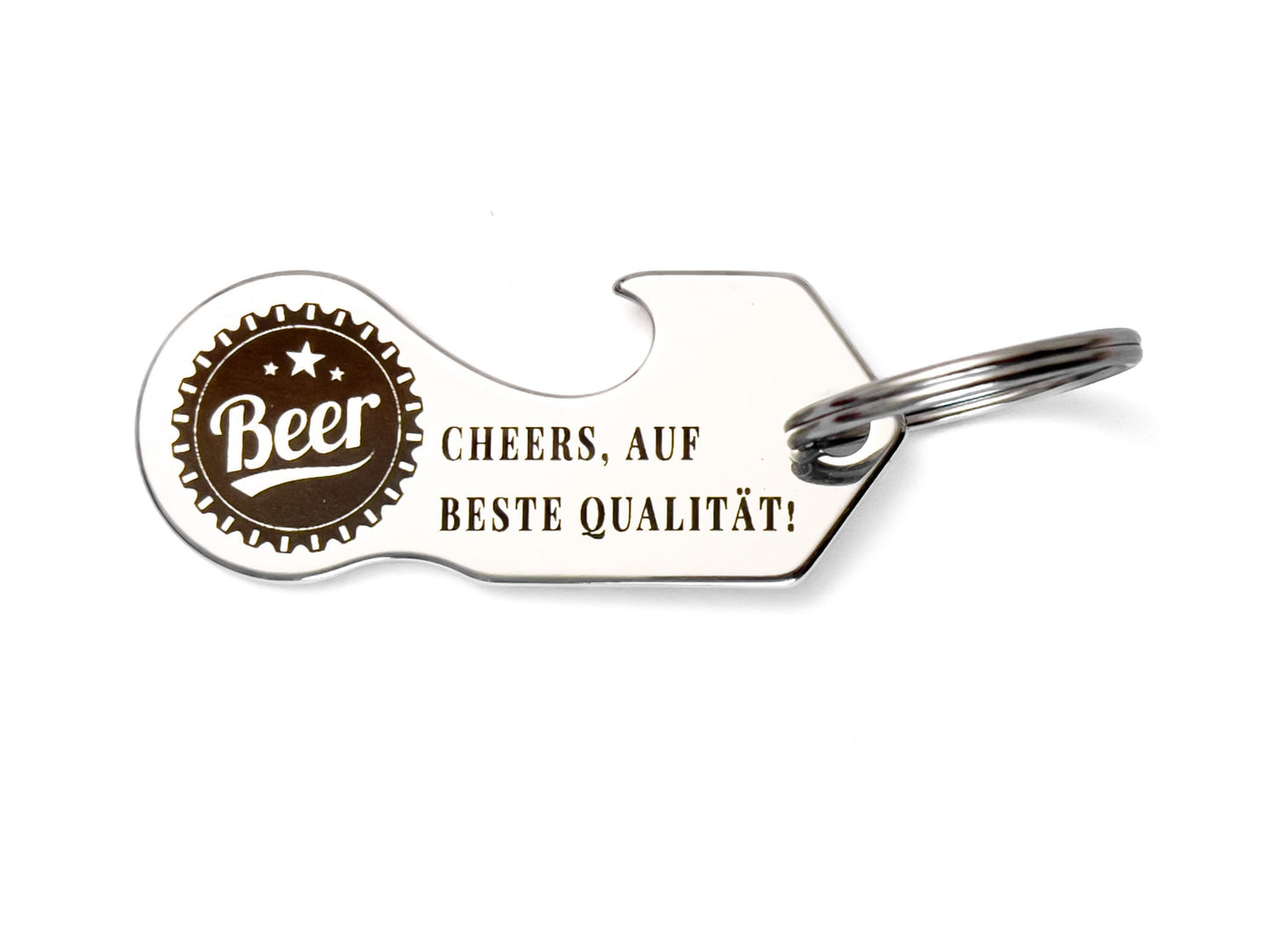 Personalized shopping chip bottle opener