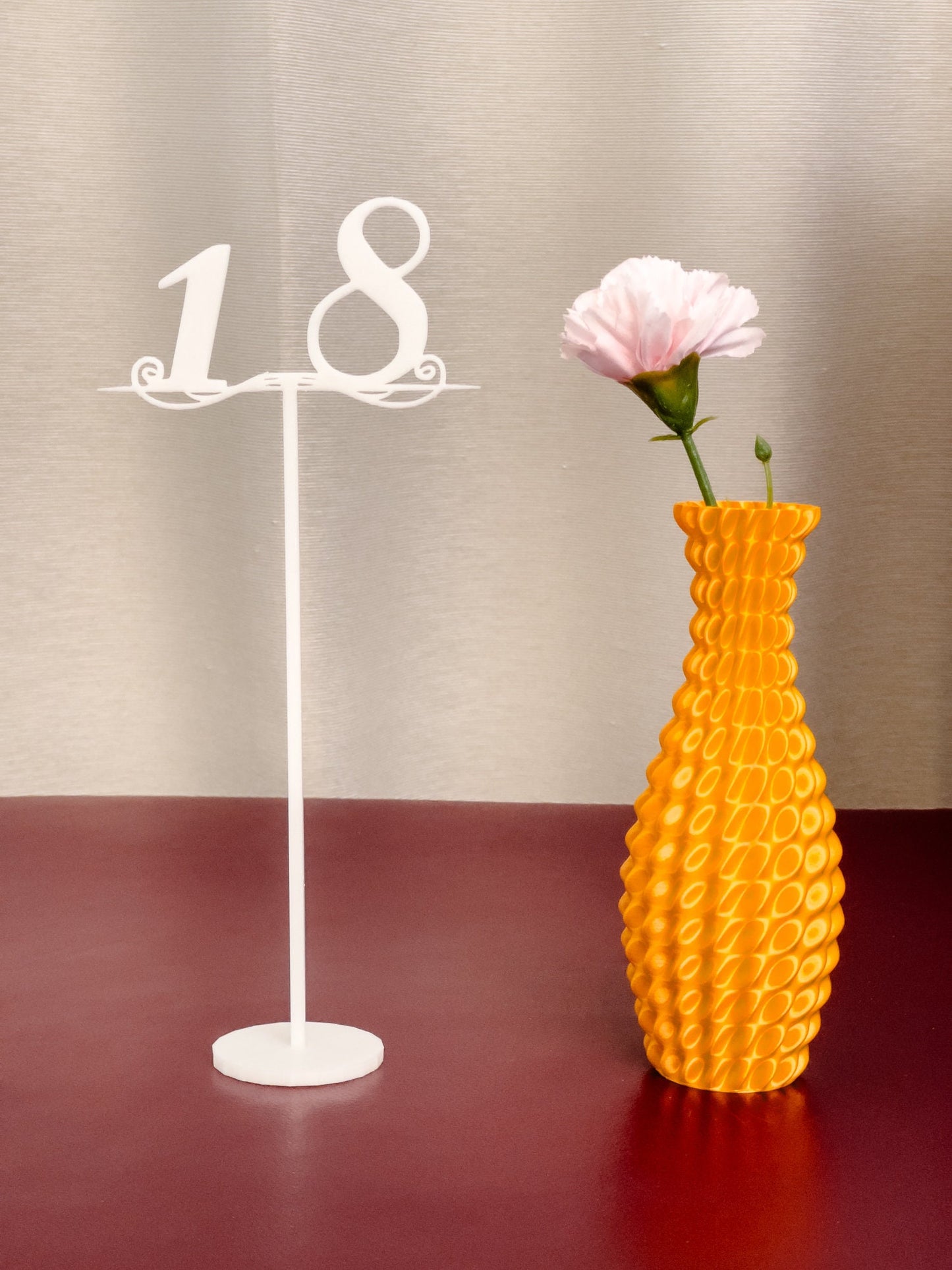 Table stands with numbers for wedding table