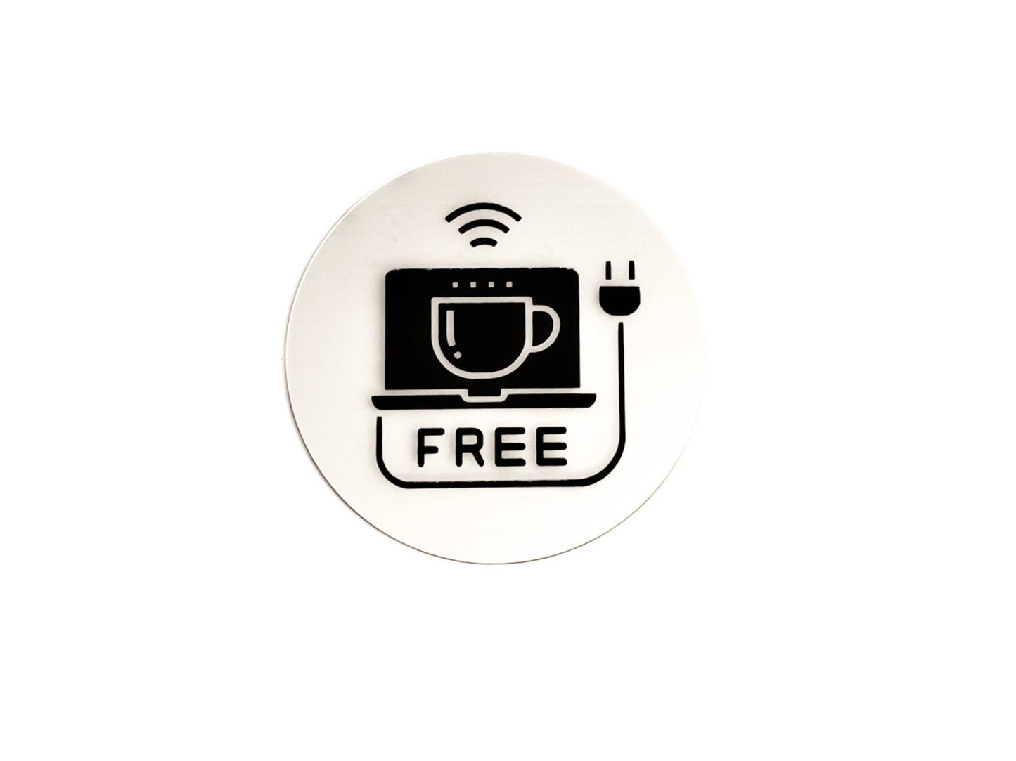 Free Wifi Sign 95mm. & Wifi Logo