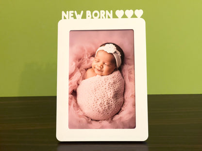 Photo frame for desk and wall- New born baby, photo size 10cm.x15cm.