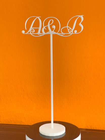 Table stand with couples Names Initials- Weedings